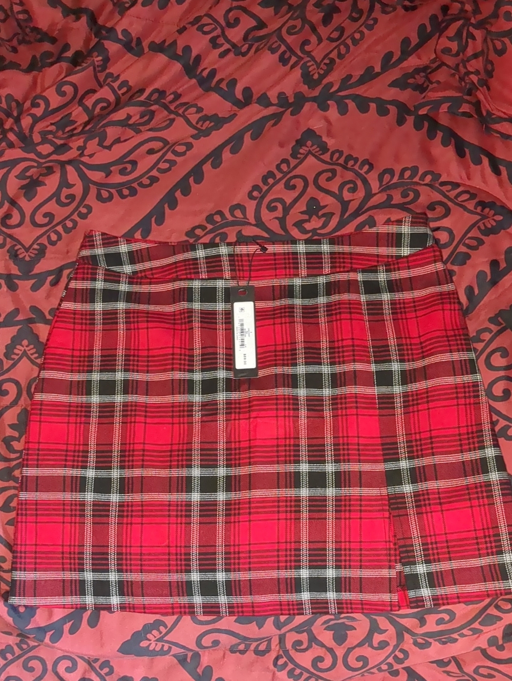Steve Madden Red Plaid Cameron Mini Skirt | Size 2 NWT
